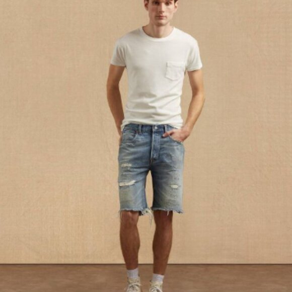 Levis 511 Mens Denim Distressed Jorts Shorts Size 36 - Picture 7 of 7